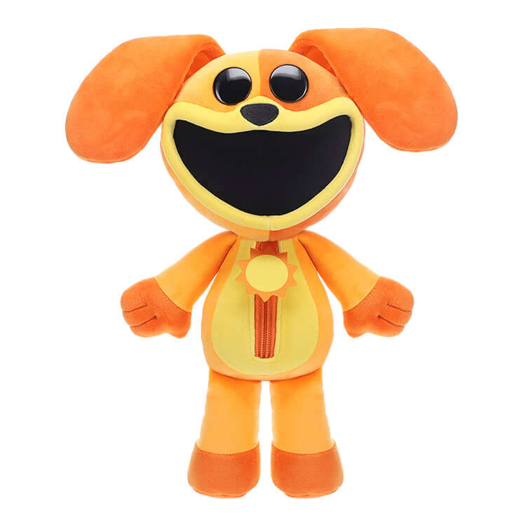 Smiling DogDay Deluxe Plush from Poppy Playtime, 12 inches tall, made with high-quality fabric and detailed embroidery.