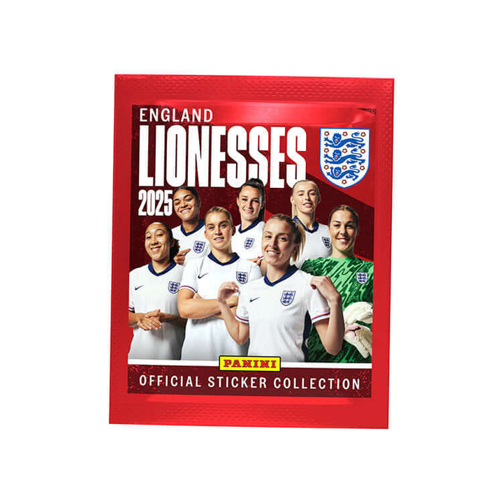 England Lionesses Official Sticker Collection 2025 featuring the women's football team and Panini branding.