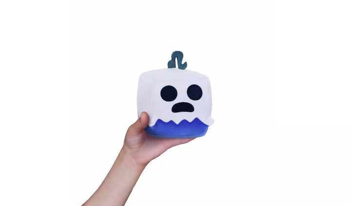 Blox Fruits Series 3 4" Collectable Plush featuring a ghost character in a child's hand.