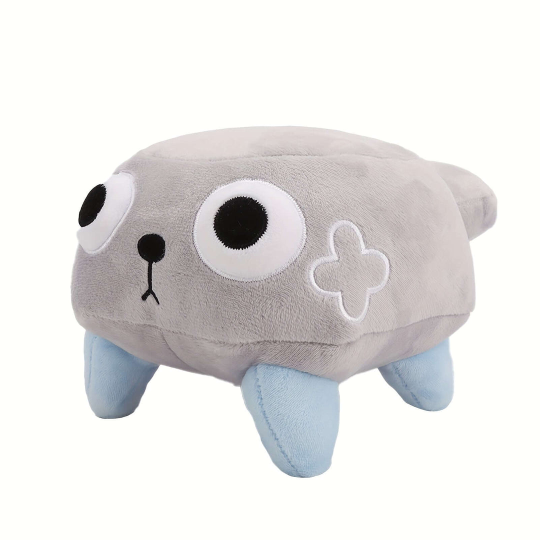 Dandy's World Plush Pebble Dog, gray game-themed plush toy, perfect for cuddling and home decor, ideal for game enthusiasts.