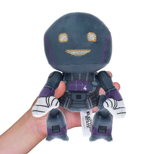 8-inch Electric State collectible plush robot toy, Herman, featuring vibrant colors and embroidered details.