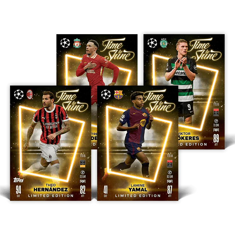 Match Attax 24/25 Mega Tin 'Time To Shine' featuring Limited Edition player cards.