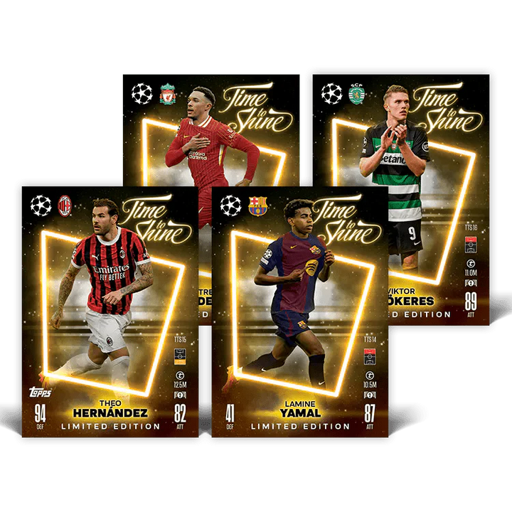 Match Attax 24/25 Mega Tin 'Time To Shine' featuring Limited Edition player cards.