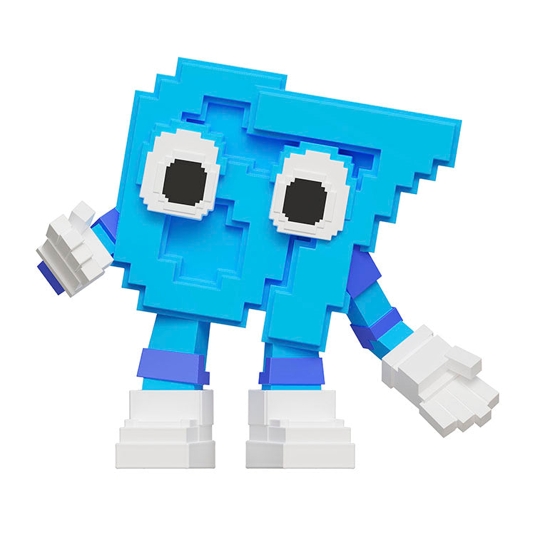 Steal A Brainrot Collectable Minifigures in blue, featuring an adorable square character with big eyes and outstretched arms.