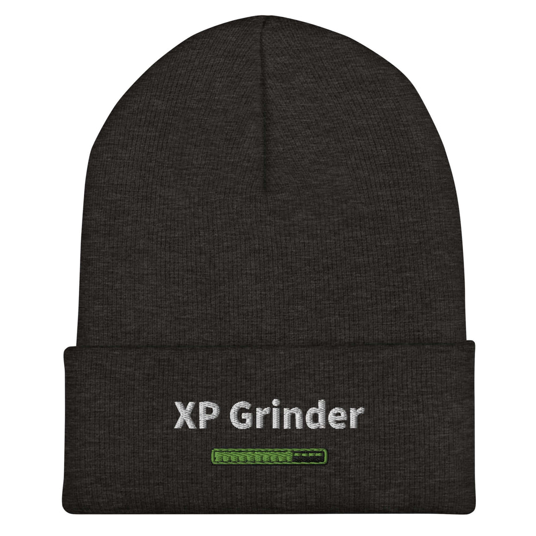 XP Grinder Cuffed Beanie displayed in dark color with embroidered logo, perfect for style and warmth.