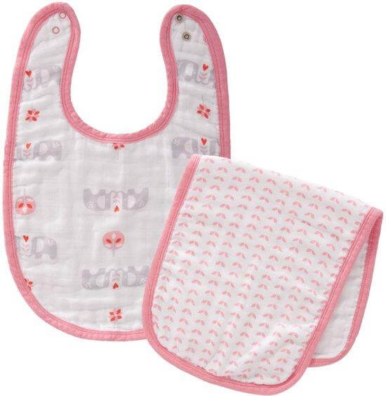 Fresk| Organic Bib & Burp Set - Elephant | Earthlets.com |  | breast feeding & accessories