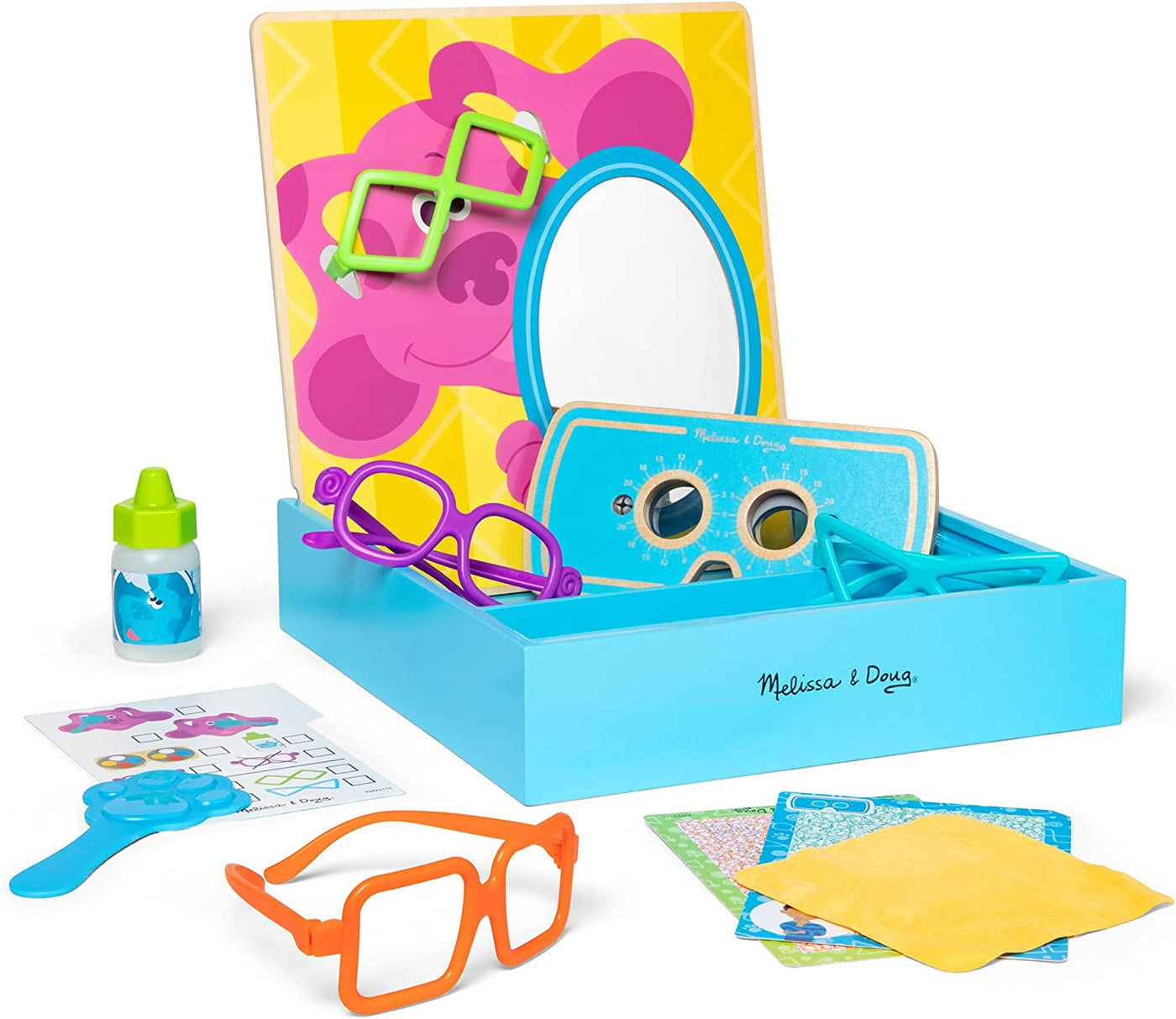 Earthlets.com| Melissa & Doug Blue’s Clues & You! Time for Glasses Eye Doctor Play Set | Role Play Toy for Kids | 3 and Above | Gift for Boys or Girls | FSC-Certified Materials | Earthlets.com |  