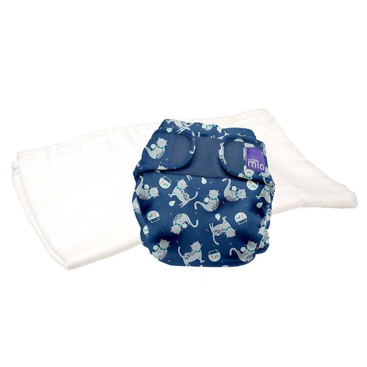 Bambino Mio Mioduo Two-Piece Nappy Size: Size 1 Colour: Feline Fiesta reusable nappies Earthlets