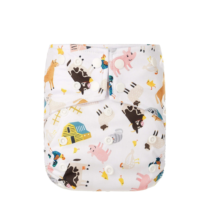 HappyBear One Size Pocket Nappy Colour: Farm Animals reusable nappies Earthlets