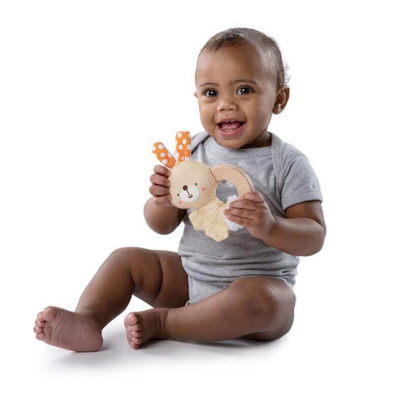 Bright Starts Clutch and Hold Wood Toy Pattern: Bunny baby care soothers & dental care Earthlets