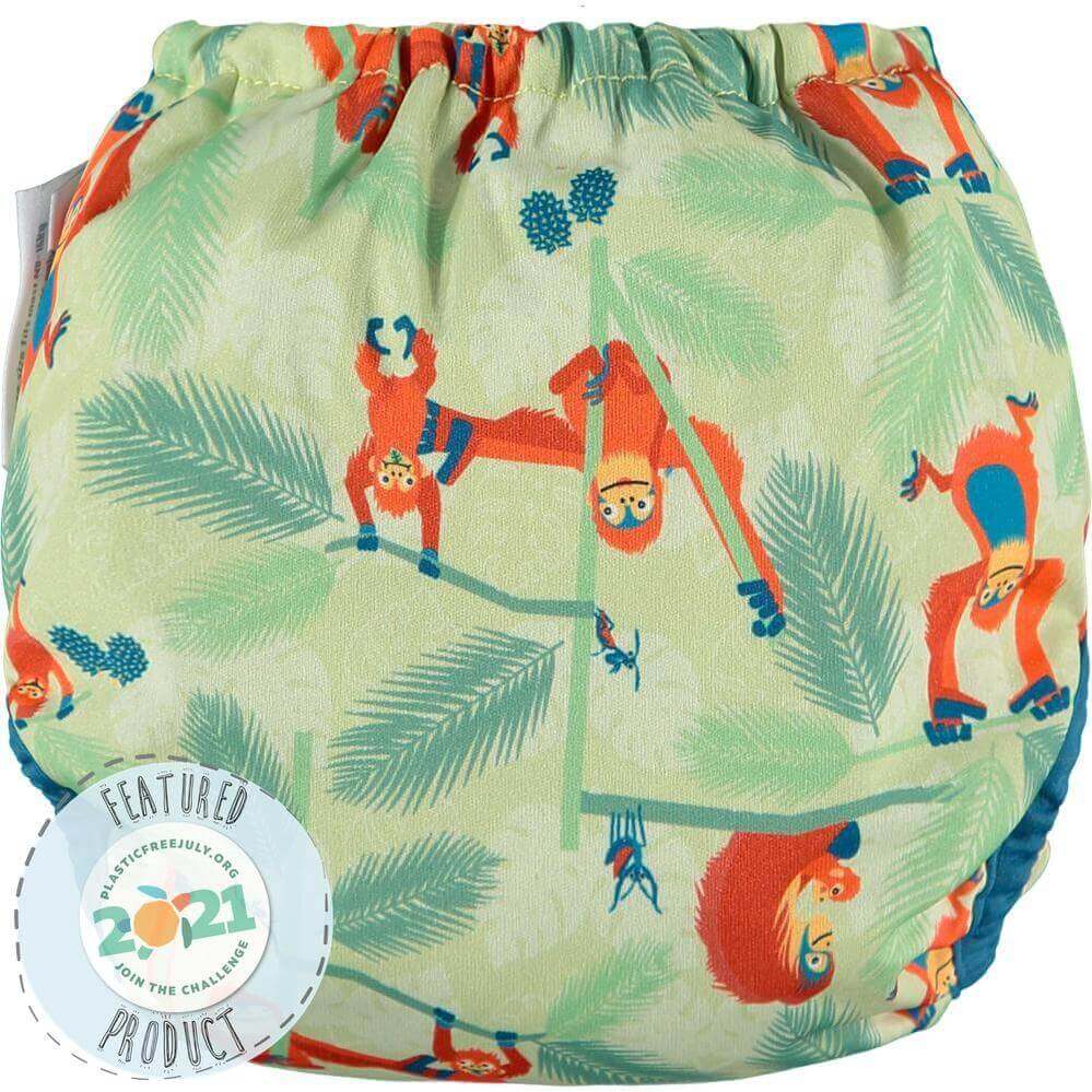 Close Parent Pop-in Bamboo Nappy Pattern - Tabs Colour: Blue Puffin reusable nappies Earthlets