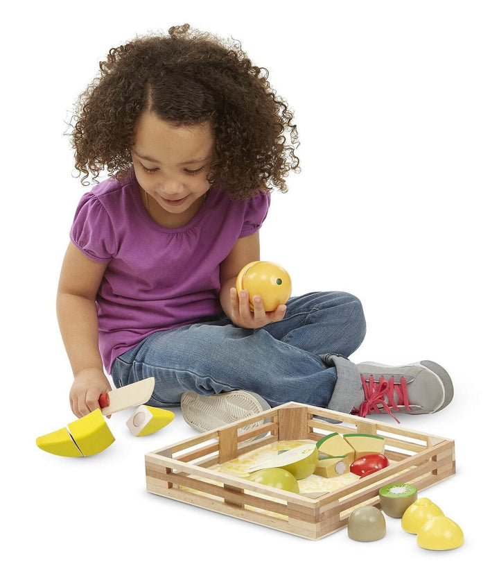 Melissa & Doug Wooden Cutting Fruit play educational toys Earthlets