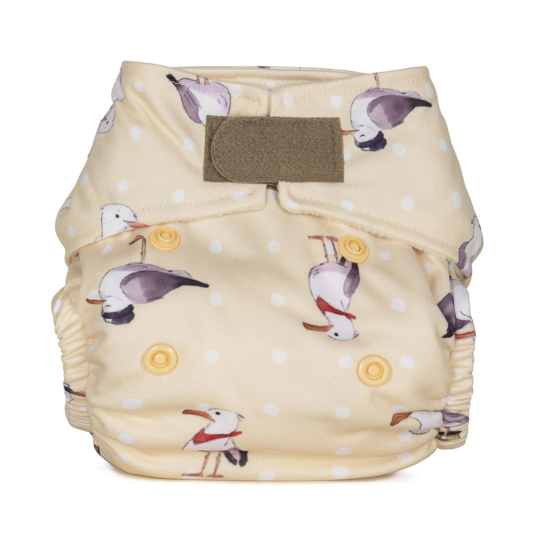 Baba + Boo Newborn Reusable Nappy - Prints Colour: Seagulls reusable nappies all in one nappies Earthlets