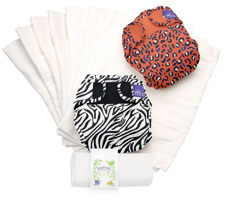 Bambino Mio Mioduo Reusable Nappy Set Safari Celebration Colour: Safari Celebration B Size: Size 1 reusable nappies Earthlets